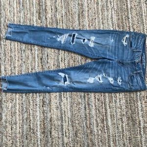 AEO Low Rise Super Stretch Patched Denim Jeans